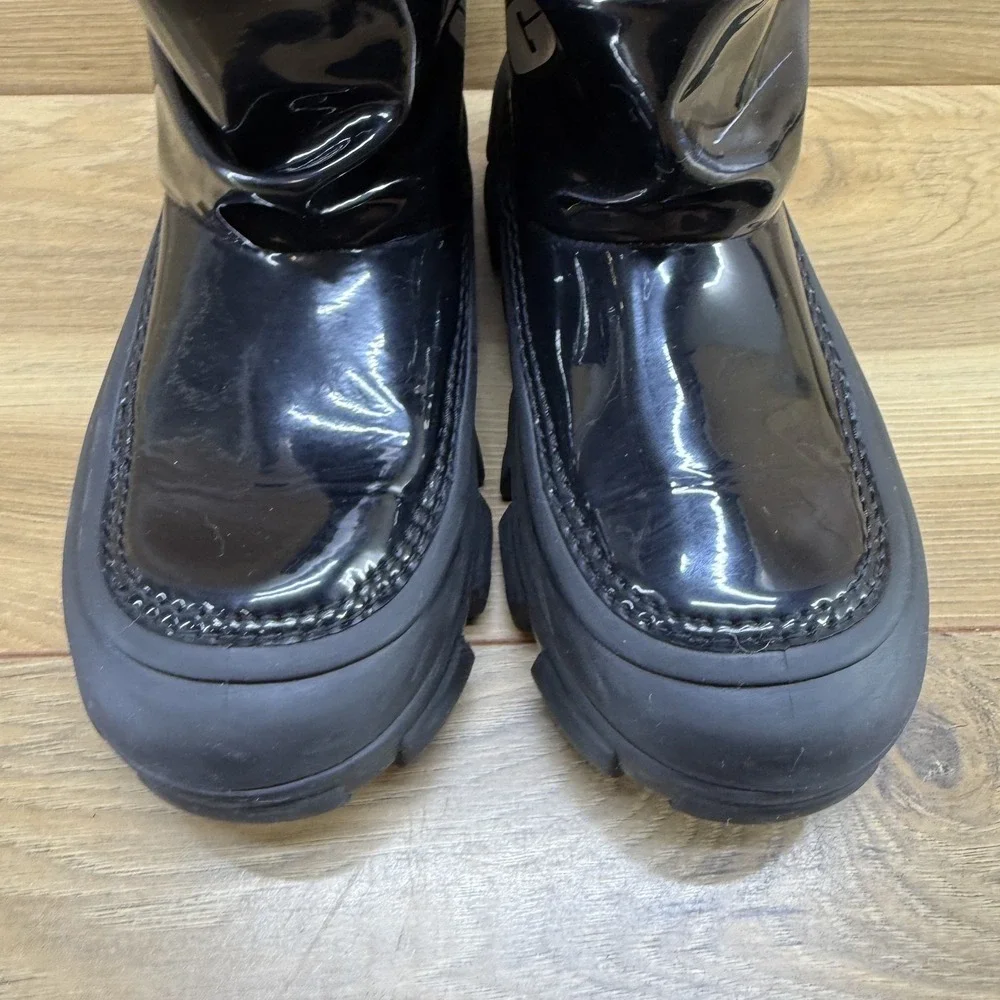 UGG Classic Brellah Mini Black Boots Girls 1 High Gloss Waterproof Chunky